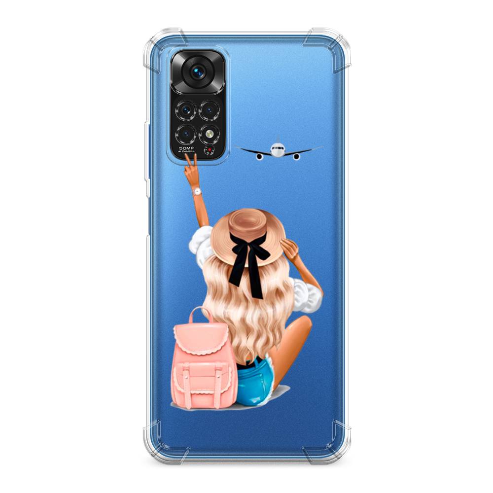 

Чехол Awog на Xiaomi Redmi Note 11S / Сяоми Редми Нот 11S "Автостопом самолетом", Бежевый;розовый;голубой