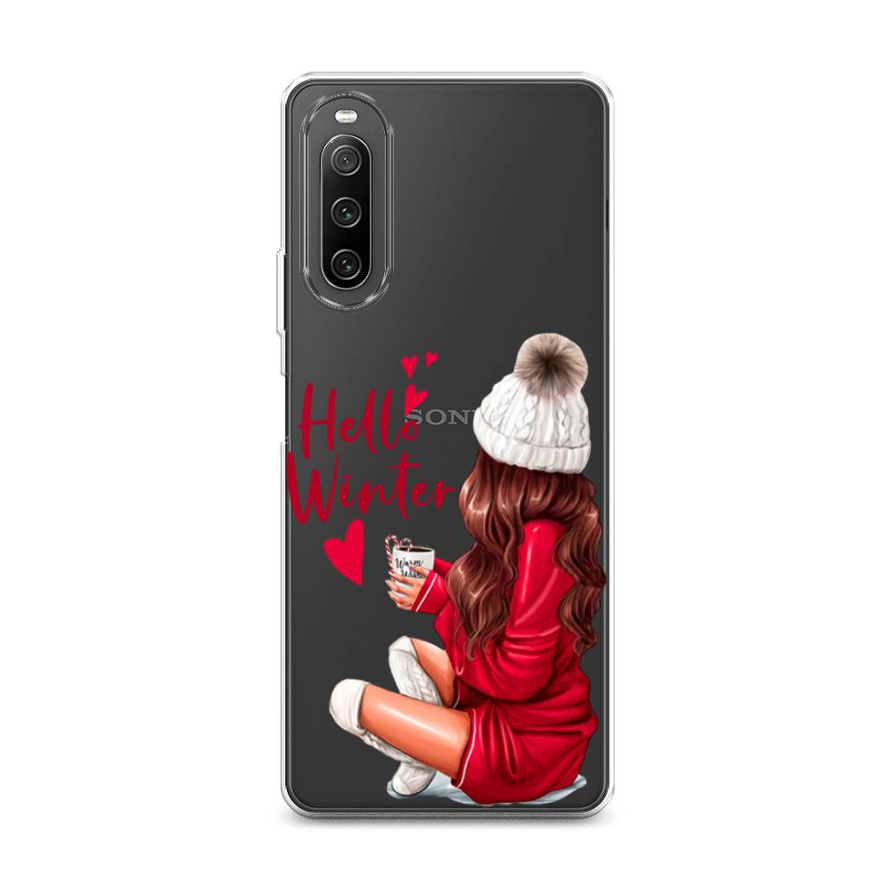 

Чехол на Sony Xperia 10 IV "Hello winter", Красный;белый;коричневый, 55250-5