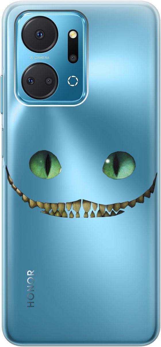 

Силиконовый чехол на Honor X7a с 3D принтом "Cheshire Cat" прозрачный, Прозрачный;белый, 159389