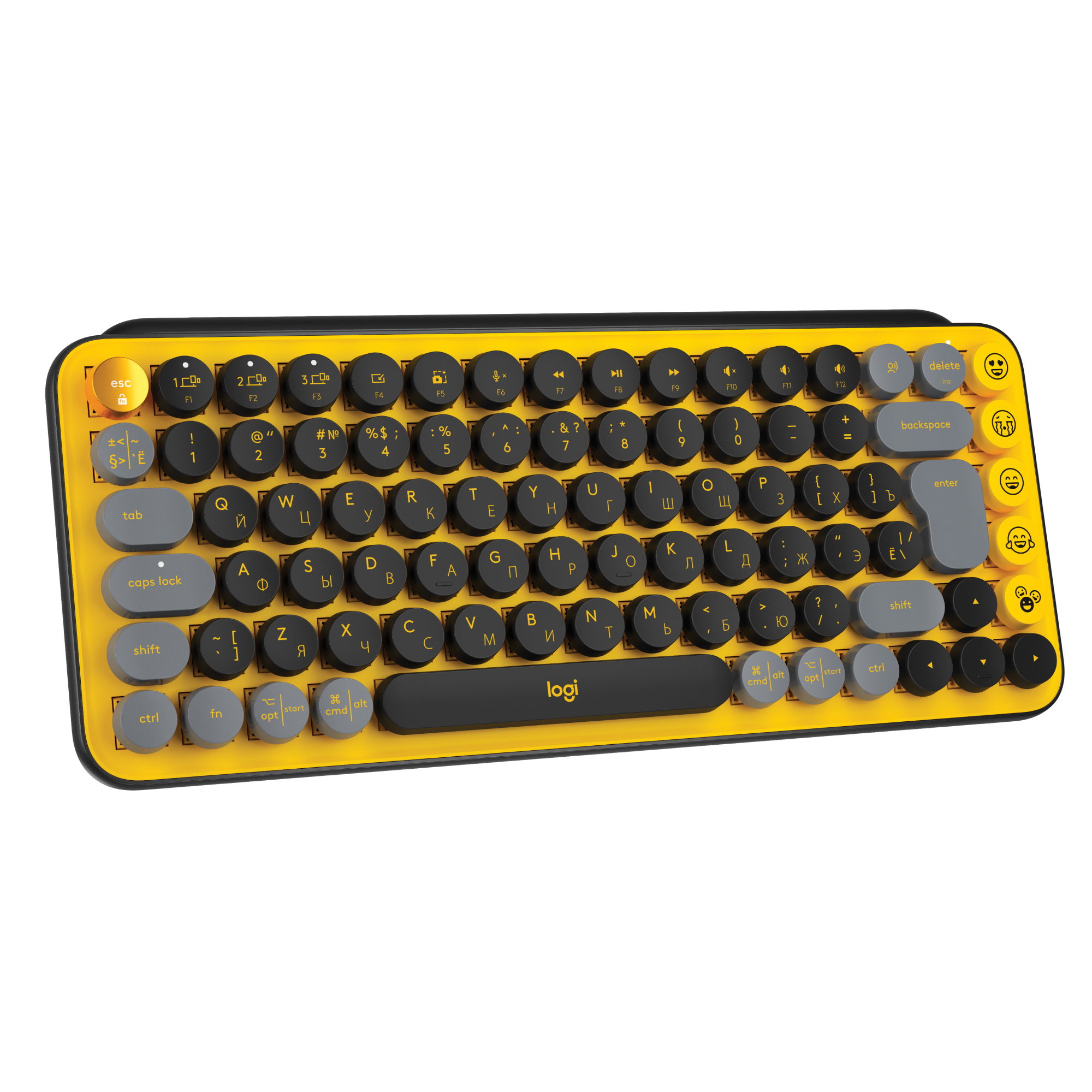 фото Беспроводная клавиатура logitech pop keys blast yellow/black (920-010716)