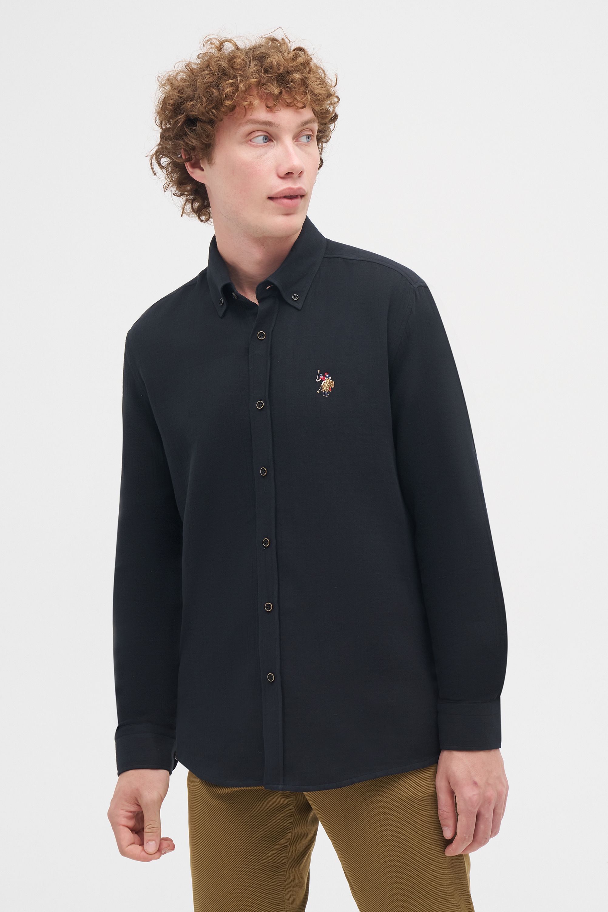 

Рубашка мужская U.S. POLO Assn. G081SZ0040MUSLI024Y черная S, Черный, G081SZ0040MUSLI024Y