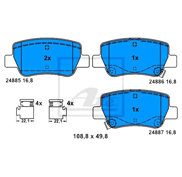 

Колодки тормозные задние Toyota Avensis 08>18 ATE 13046038532