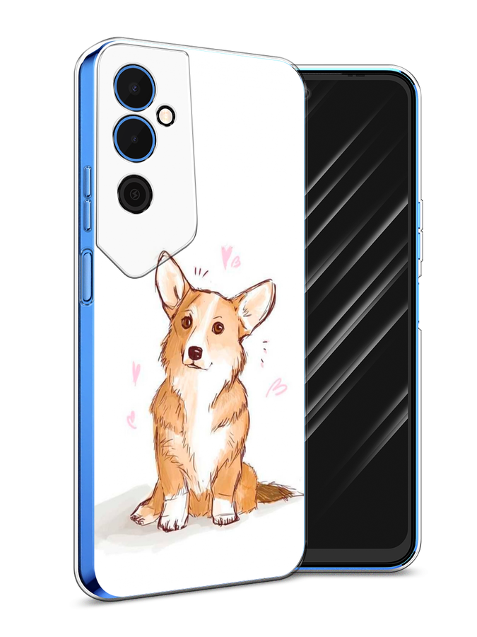 

Чехол Awog на Tecno Pova Neo 2 / Техно Пова Нео 2 "Корги любовь", Бежевый;белый
