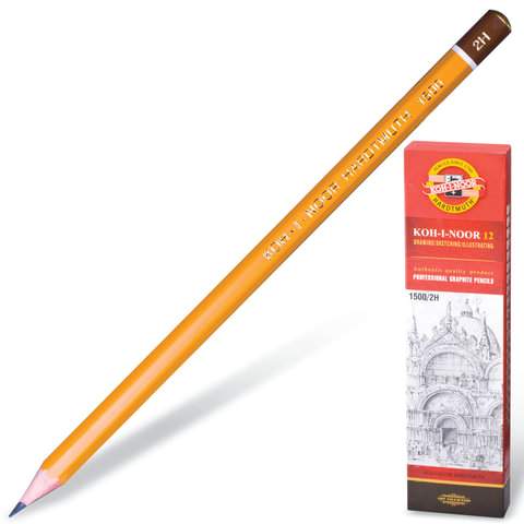 

Карандаши чернографитные KOH-I-NOOR 2H, арт. 180475 - (12 шт.)