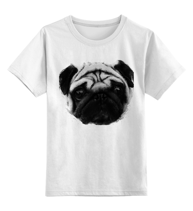 

Футболка детская Printio Pug fan print цв. белый р. 164, Pug fan print