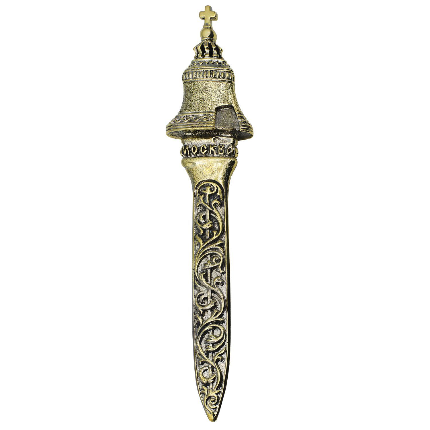 Нож для писем Кольчугинский мельхиор Царь-колокол латунный КМ1372НЖ06
