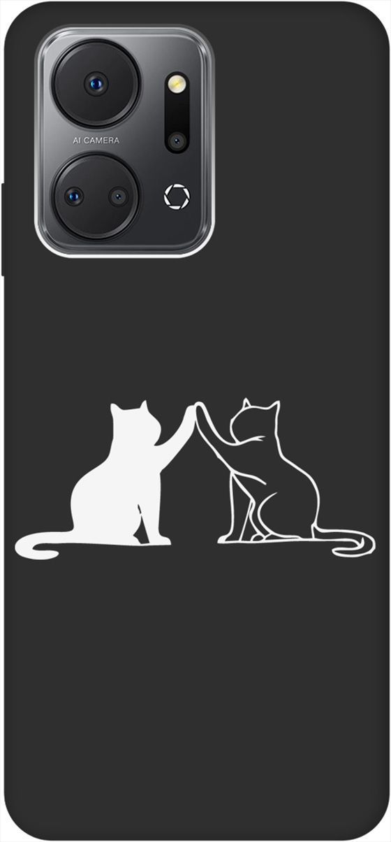 

Матовый Soft Touch силиконовый чехол на Honor X7a с 3D принтом "Cats W" черный, Черный;белый, 159390