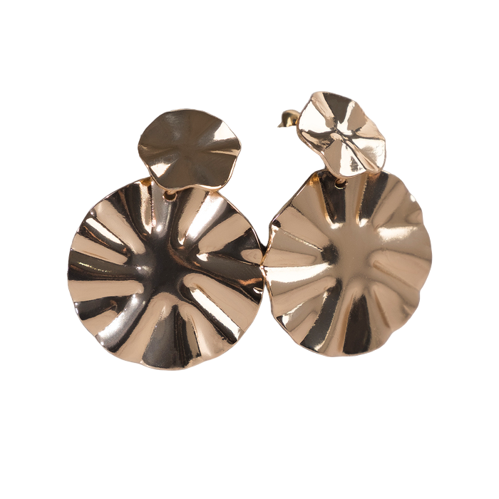 

Серьги металл "Атмосфера" планета и спутник, цвет золото