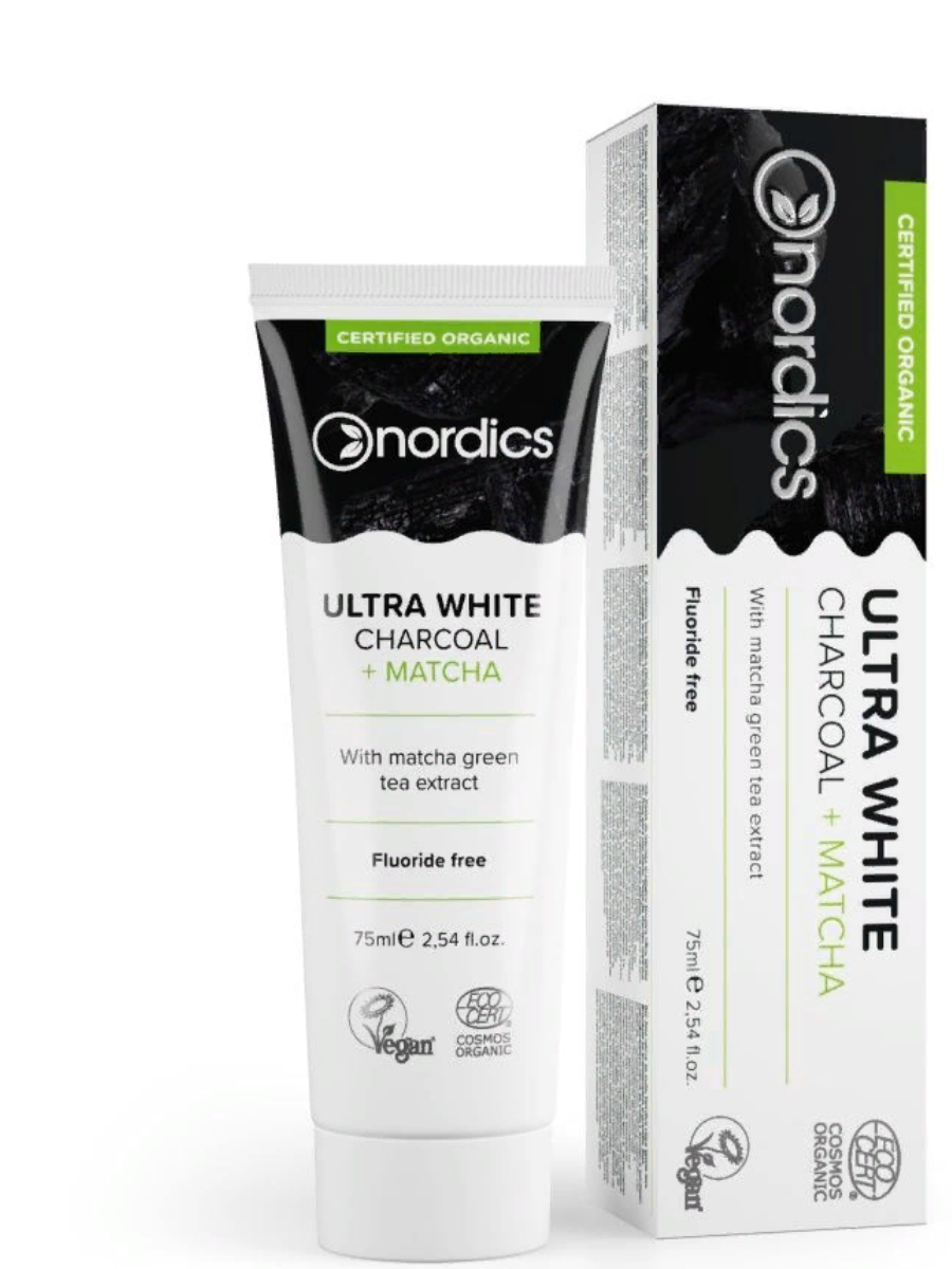 Паста зубная Nordics Ultra White Charcoal Matcha 75 мл