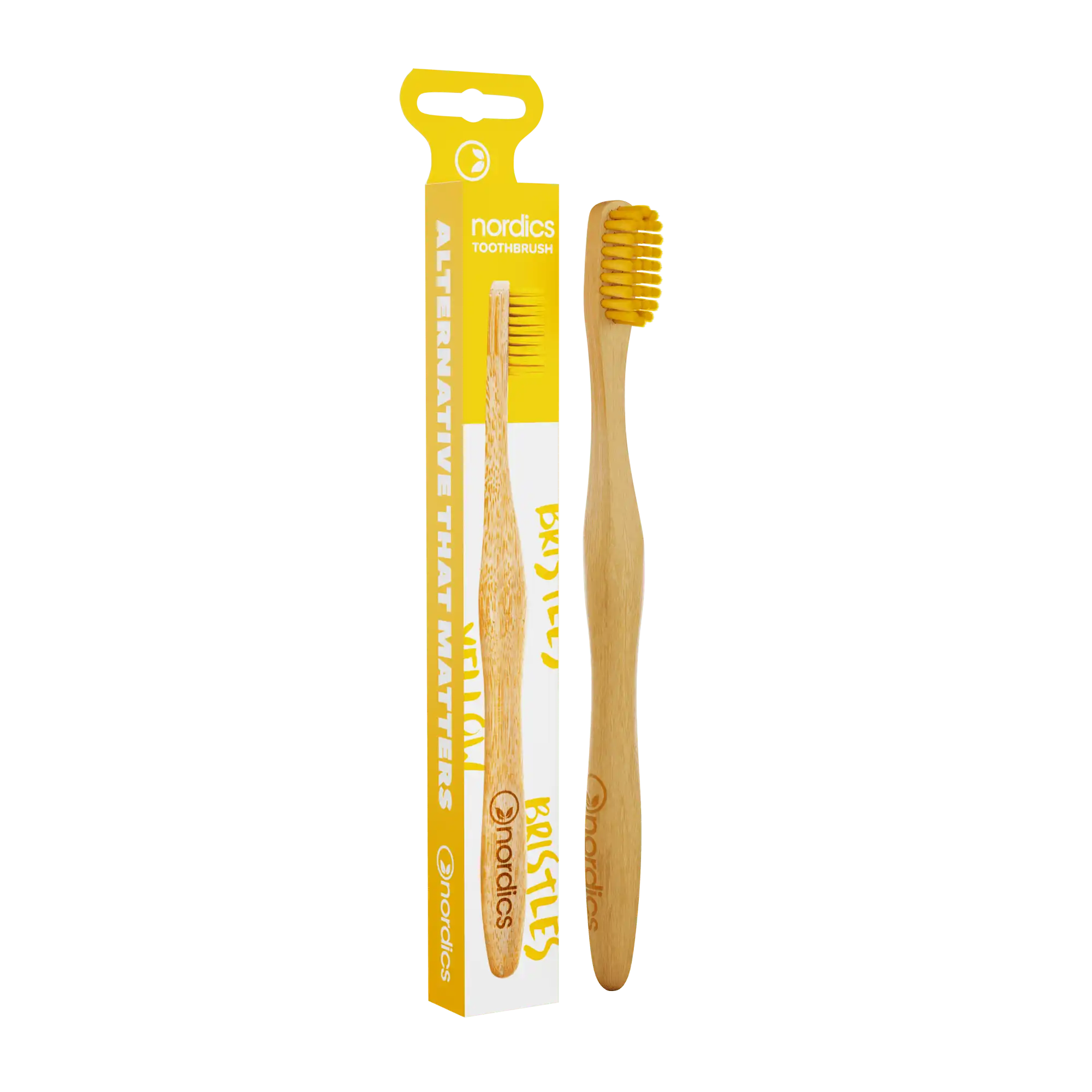 Щётка зубная Nordics Bamboo Toothbrush бамбуковая, yellow bristles бамбуковая зубная щётка yellow sunny