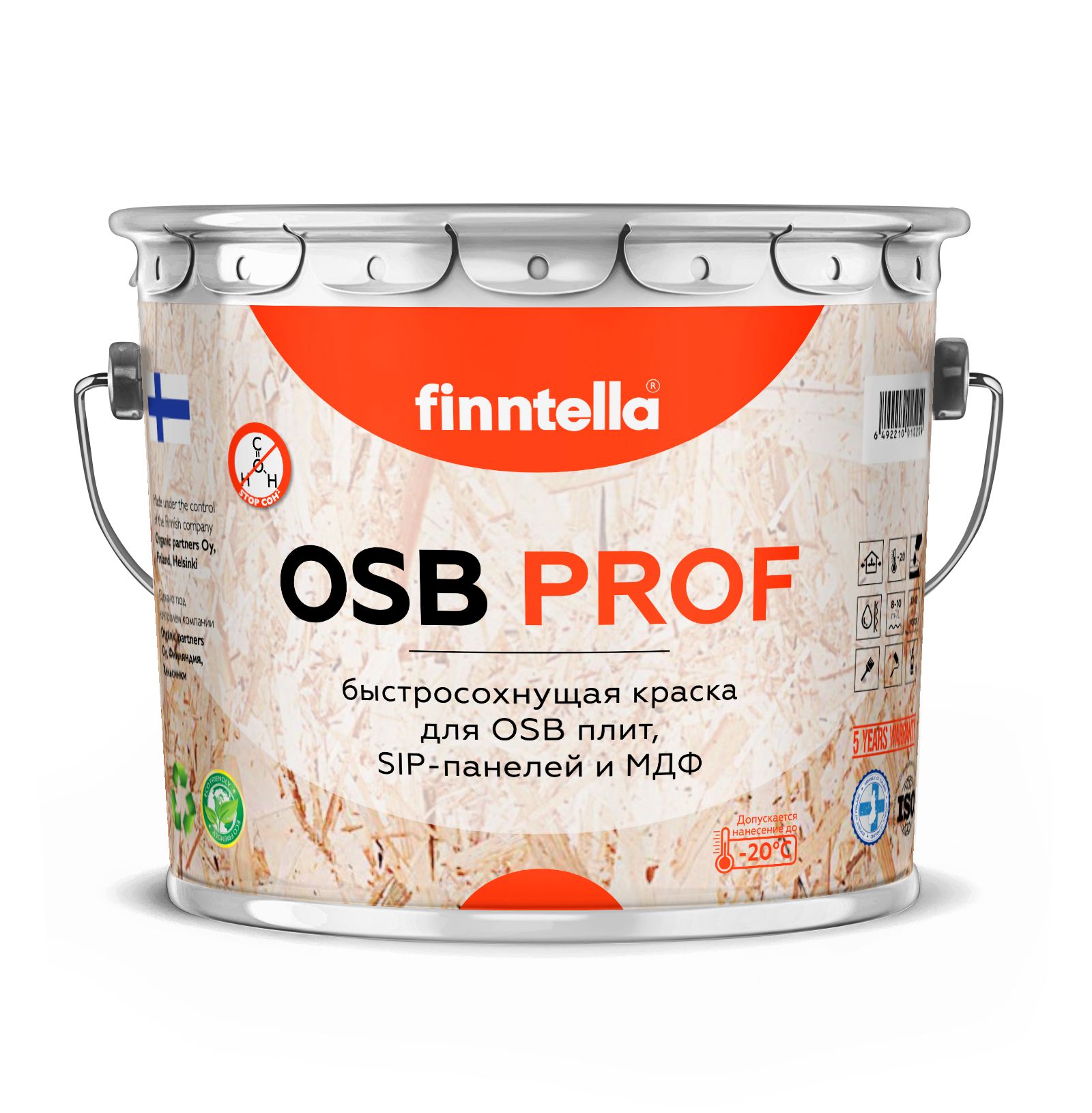 

Грунт-краска для OSB плит фасадная и для внутренних работ, цвет RAL9010 Белый (Pure white), OSB Prof RAL