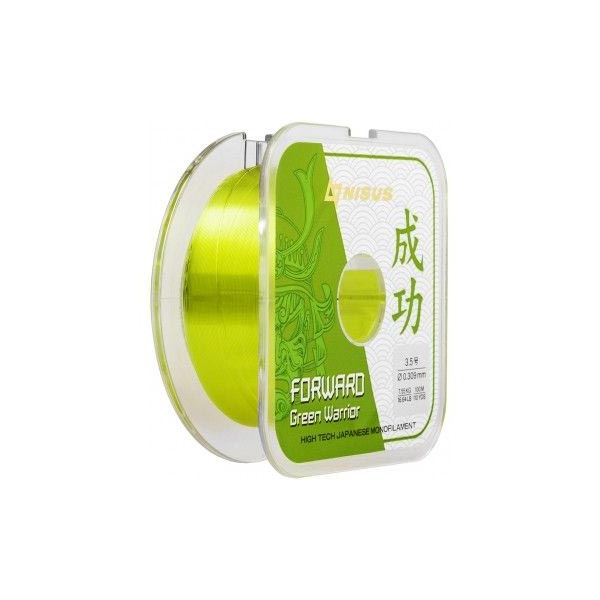 

Леска Nisus Forward Green Warrior 0,309mm-100m, Nylon, (N-FGW-0309-100), Желтый