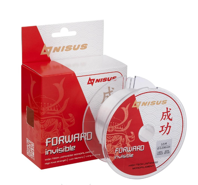 

Леска Nisus Forward Invisible 0,203mm-300m, Nylon, Transparent, (N-FI-0203-300), Прозрачный