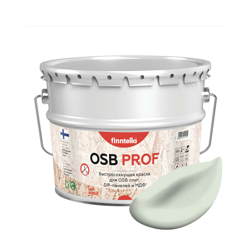 

Краска OSB Prof, MINTTU светло-зелёный, 9л, Зеленый, OSB PROF специализированная для ОСБ плит. Высокоадгезионная. Самогрунтующая.