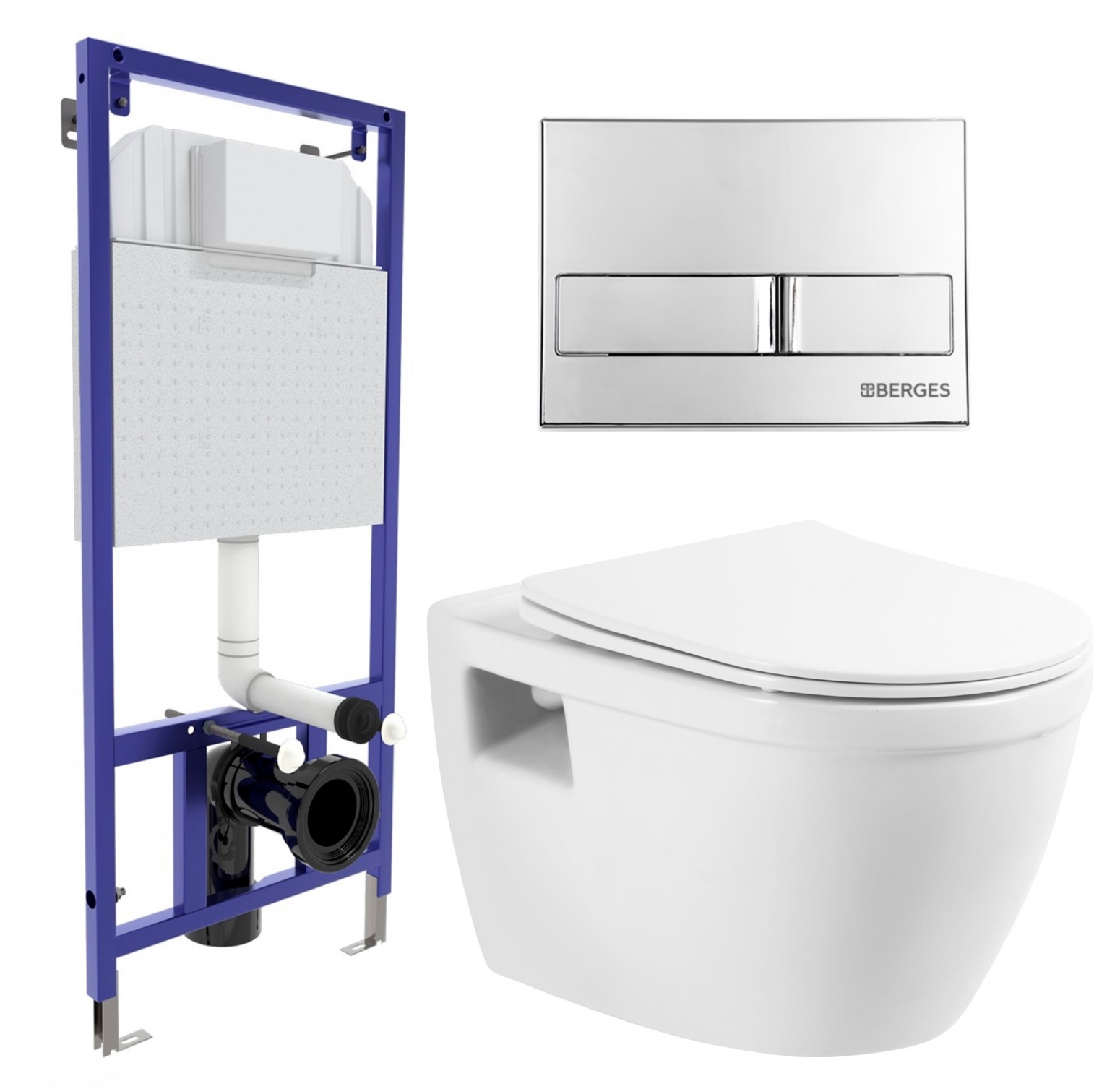 

Комплект: инсталляция Berges Wasserhaus + унитаз BelBagno Loto + кнопка хром, 524266