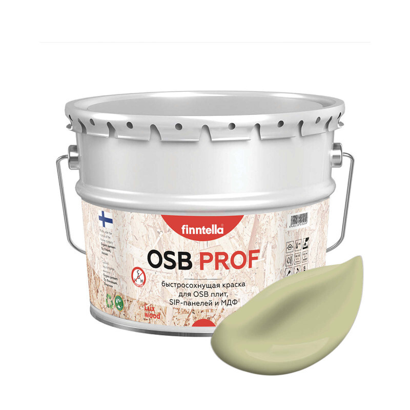 

Краска OSB Prof, LAMMIN бледно-зелёный, 9л, Зеленый, OSB PROF специализированная для ОСБ плит. Высокоадгезионная. Самогрунтующая.