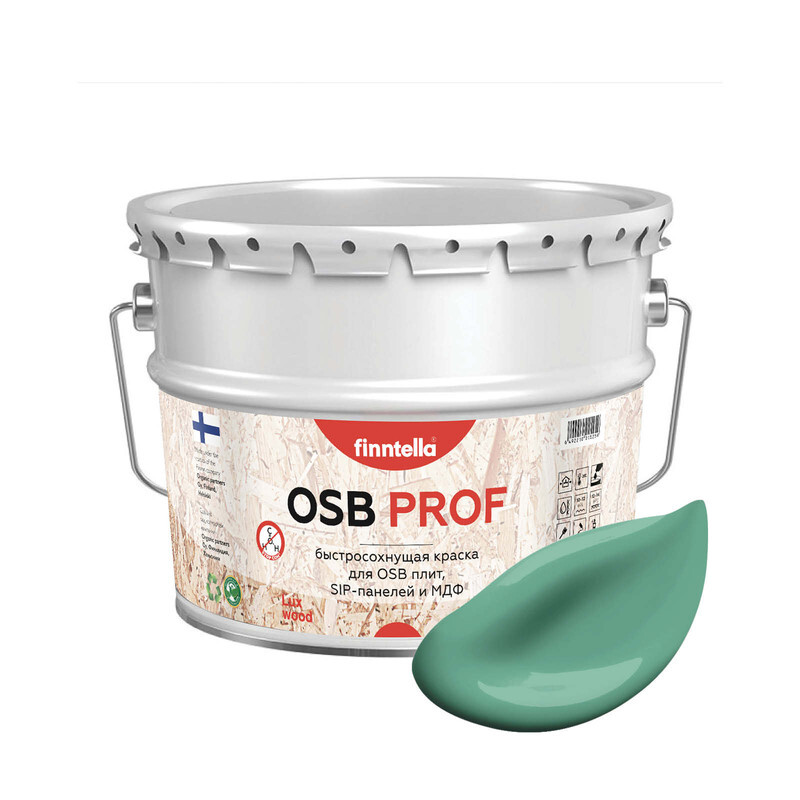 

Краска OSB Prof, JADE бирюзовый, 9л, Голубой, OSB PROF специализированная для ОСБ плит. Высокоадгезионная. Самогрунтующая.