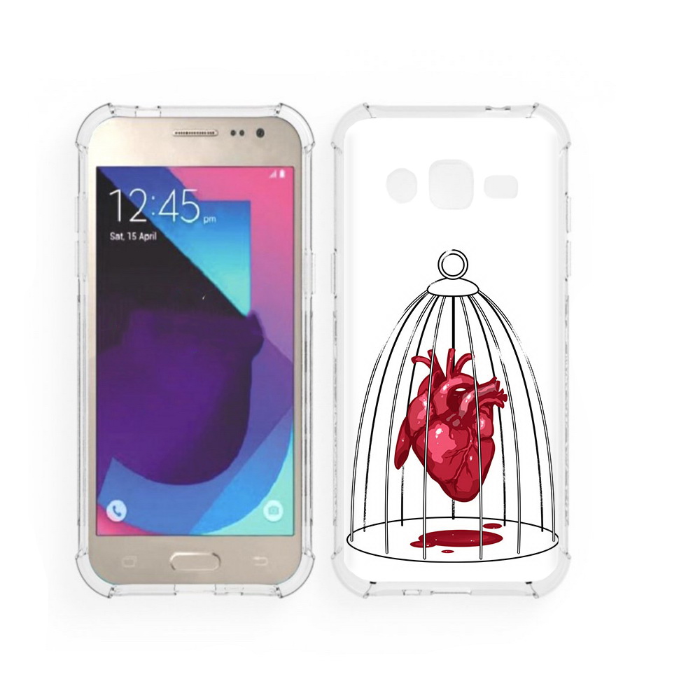 

Чехол MyPads Tocco для Samsung Galaxy J2 сердце в клетке (PT226924.572.597), Прозрачный, Tocco