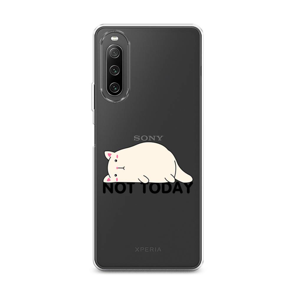 

Чехол на Sony Xperia 10 IV "Cat not today", Белый;розовый;черный, 55250-1