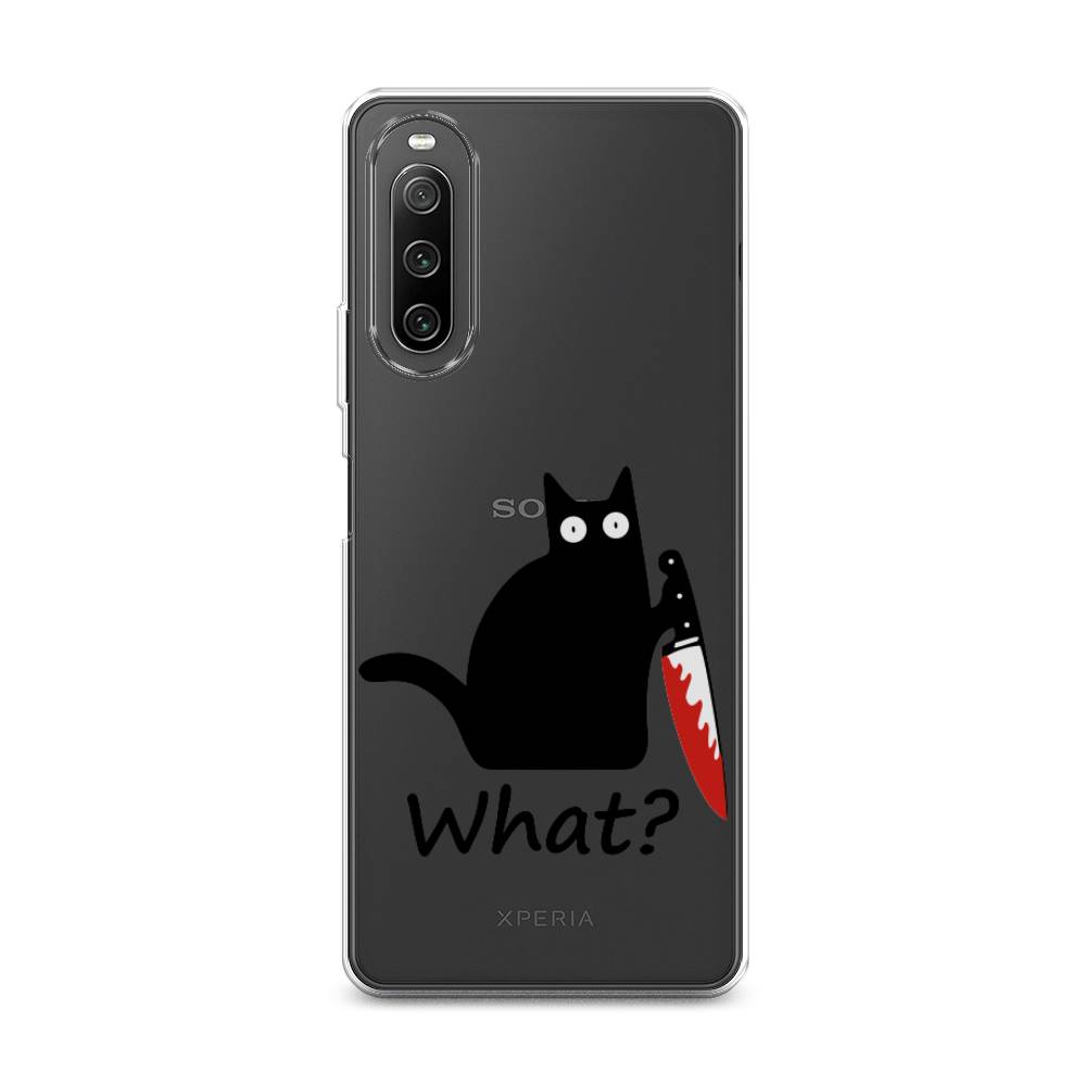 

Чехол на Sony Xperia 10 IV "Котик с ножом", Черный;красный, 55250-6