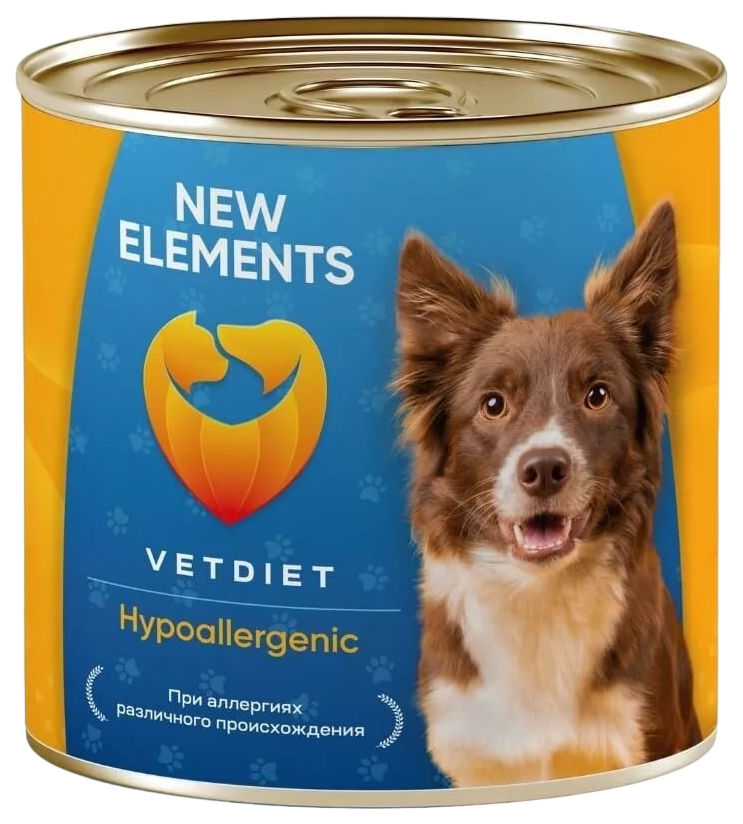 Влажный корм для собак New Elements VETDIET Hypoallergenic, морская рыба, 340 г