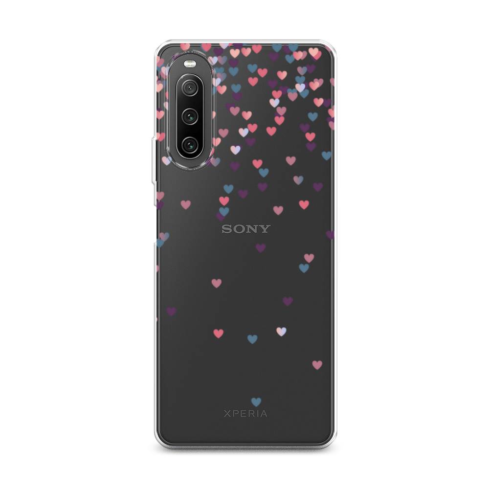 

Чехол на Sony Xperia 10 IV "Посыпка сердечки", Розовый;фиолетовый, 55250-3