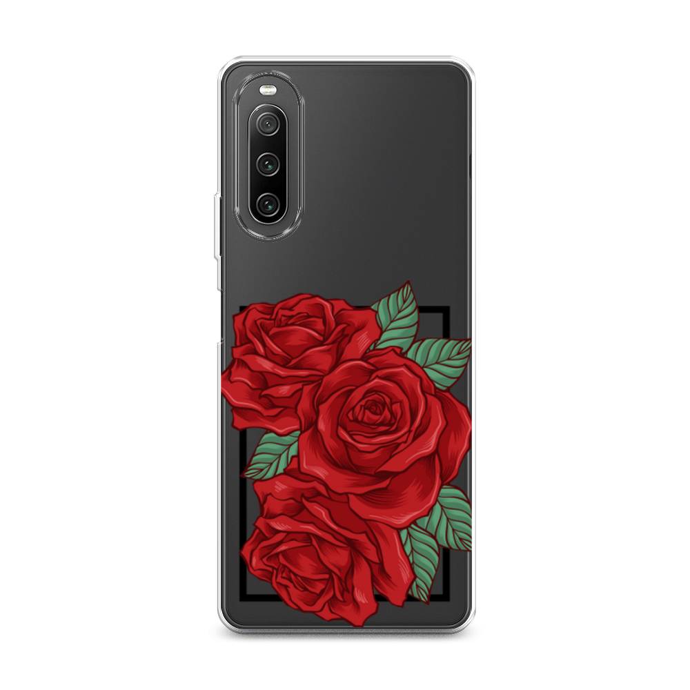 

Чехол на Sony Xperia 10 IV "Три алые розы", Красный, 55250-2