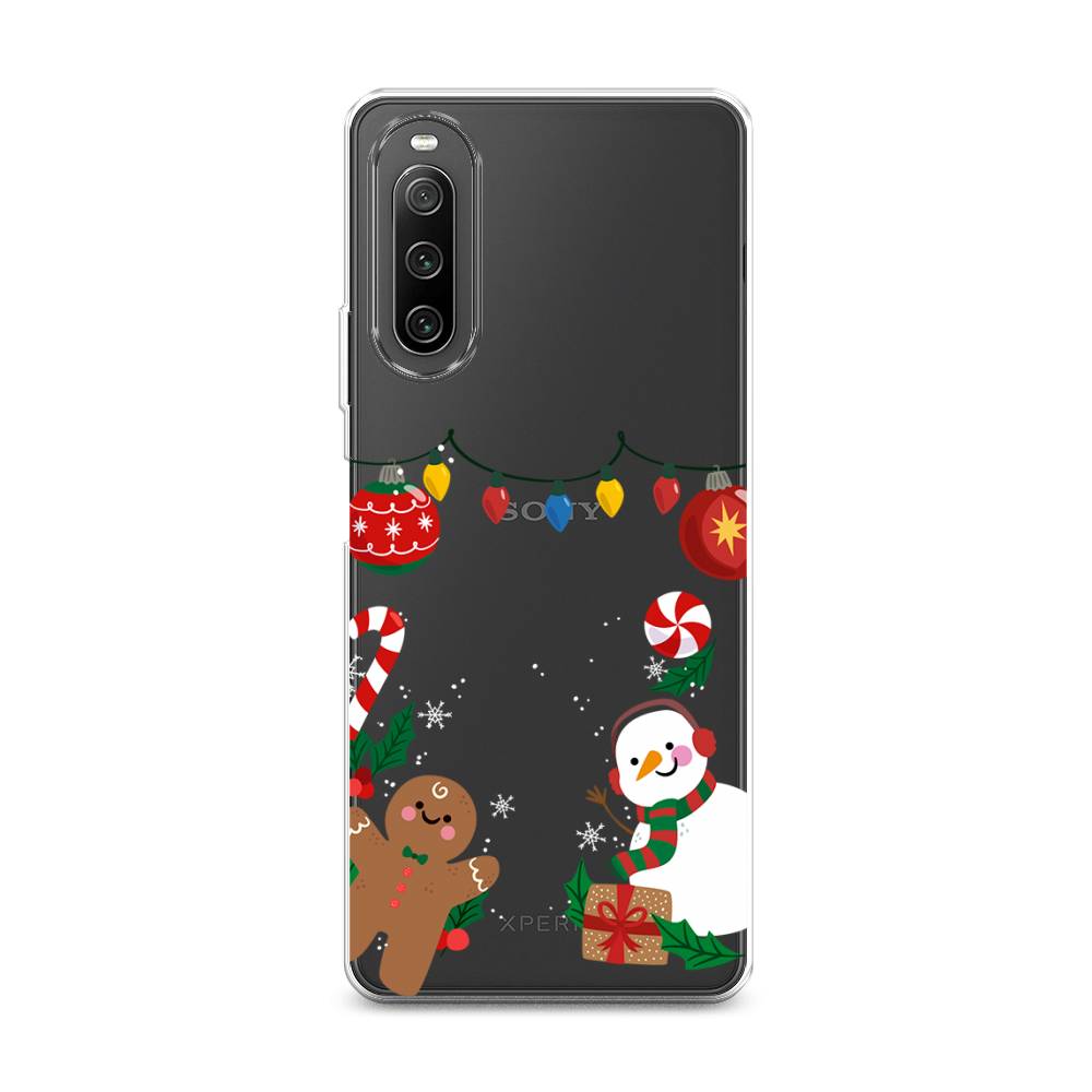 

Чехол на Sony Xperia 10 IV "Новогоднее настроение", Коричневый;красный;зеленый, 55250-5