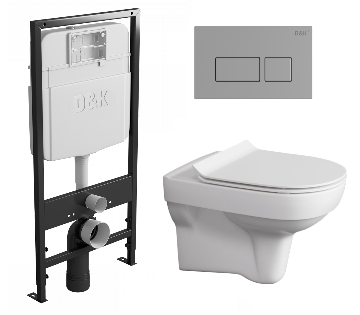 

Комплект: инсталляция D&K + унитаз City New clean on + кнопка хром, 524633