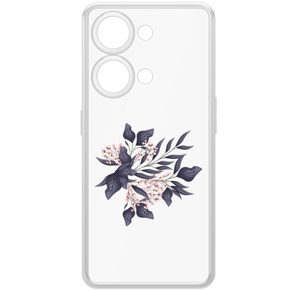 

Чехол-накладка Krutoff Clear Case Розовые бутоны для OnePlus Nord 3 5G, Прозрачный