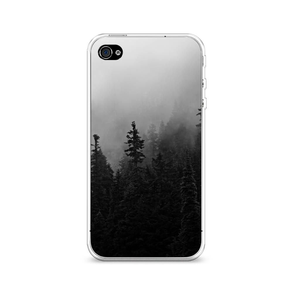 

Чехол на Apple iPhone 4/4S "Туманный лес", Серый;черный, 10150-2