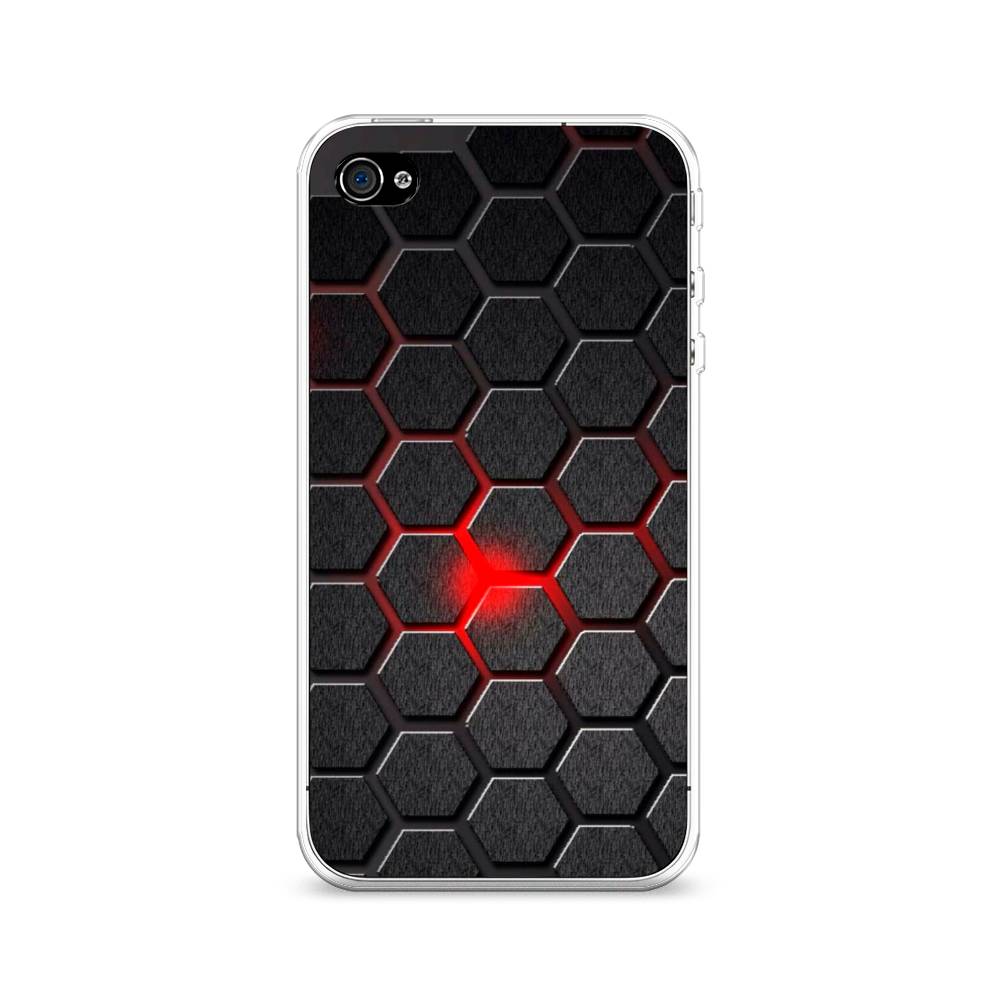 

Чехол на Apple iPhone 4/4S "Соты красные", Красный;черный;серый, 10150-3