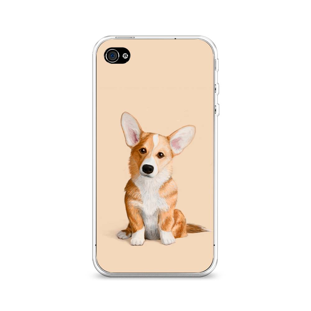 

Чехол на Apple iPhone 4 "Грустный Корги", Коричневый;бежевый, 10150-1