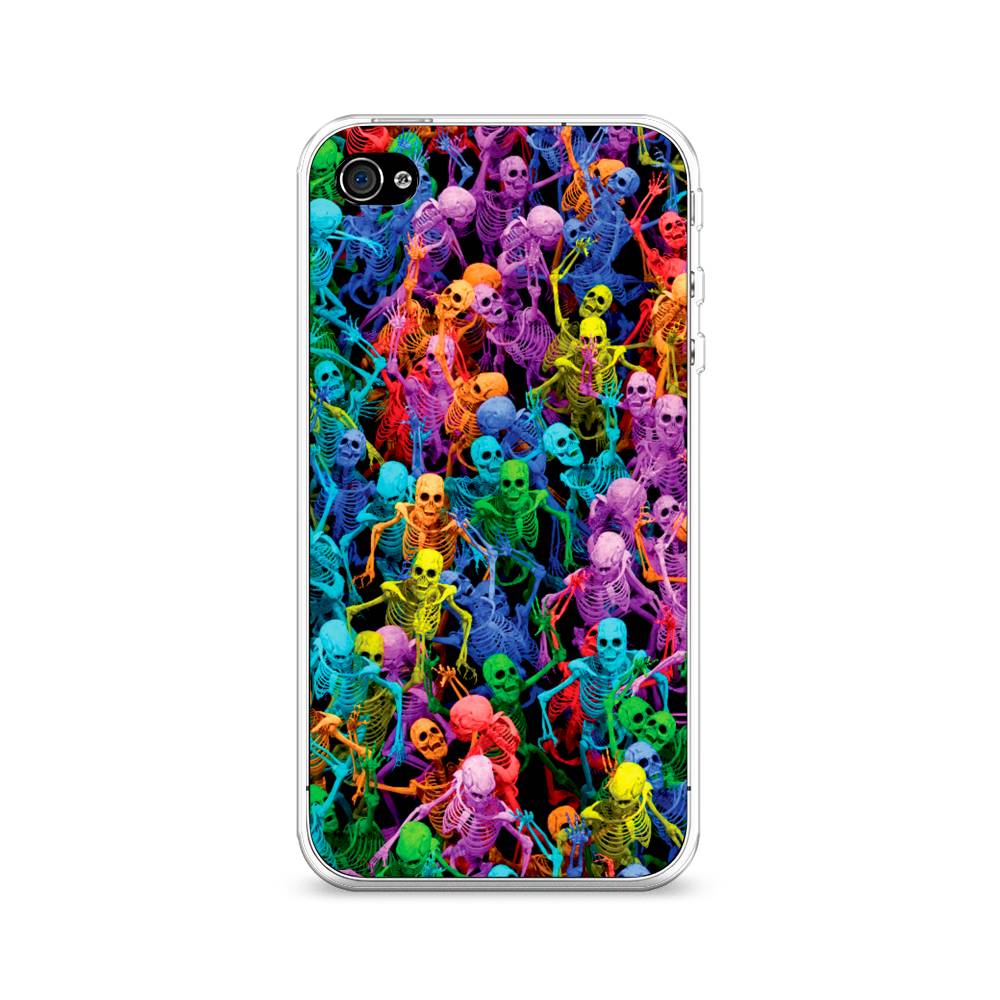 

Чехол на Apple iPhone 4 "Вечеринка скелетов", Фиолетовый;желтый;оранжевый, 10150-6