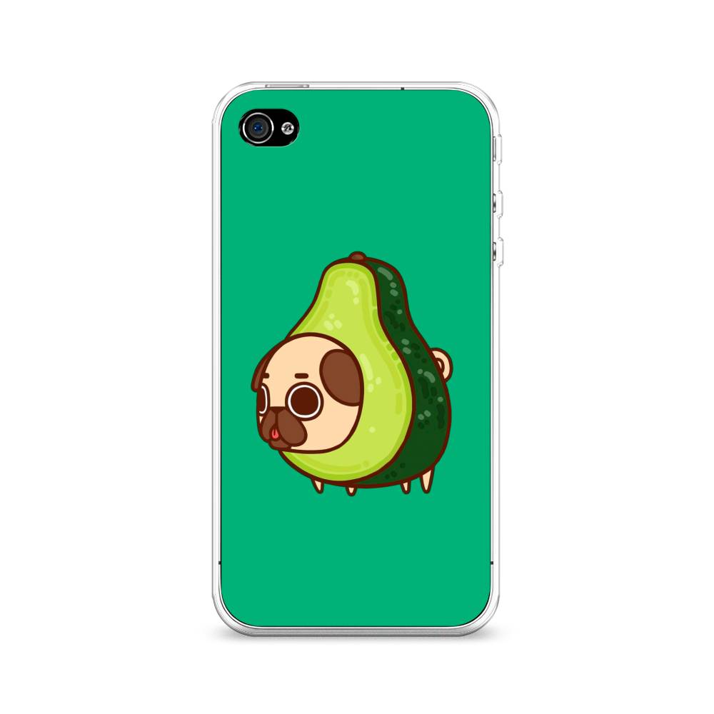 

Чехол на Apple iPhone 4/4S "Мопс авокадик", Зеленый, 10150-1