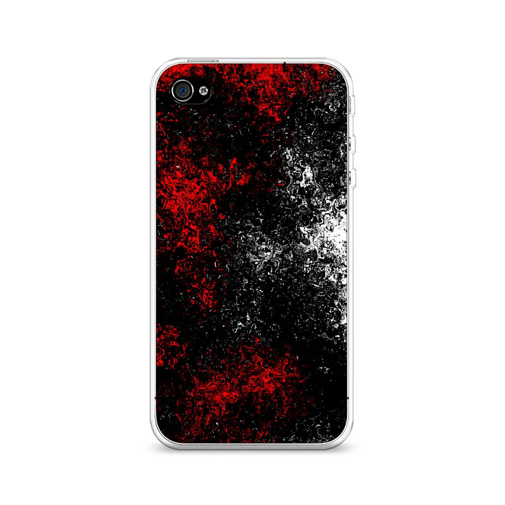 

Чехол на Apple iPhone 4/4S "Монотипия", Красный;черный;белый, 10150-3