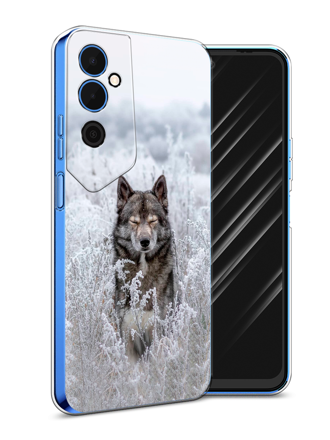 

Чехол Awog на Tecno Pova Neo 2 / Техно Пова Нео 2 "Волк в поле", Белый;черный