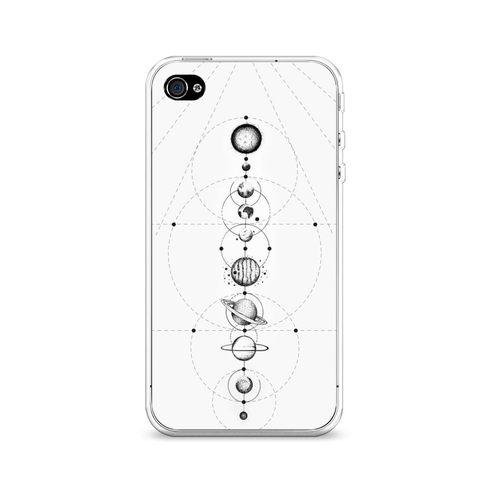 

Чехол на Apple iPhone 4/4S "Парад планет", Серый, 10150-2