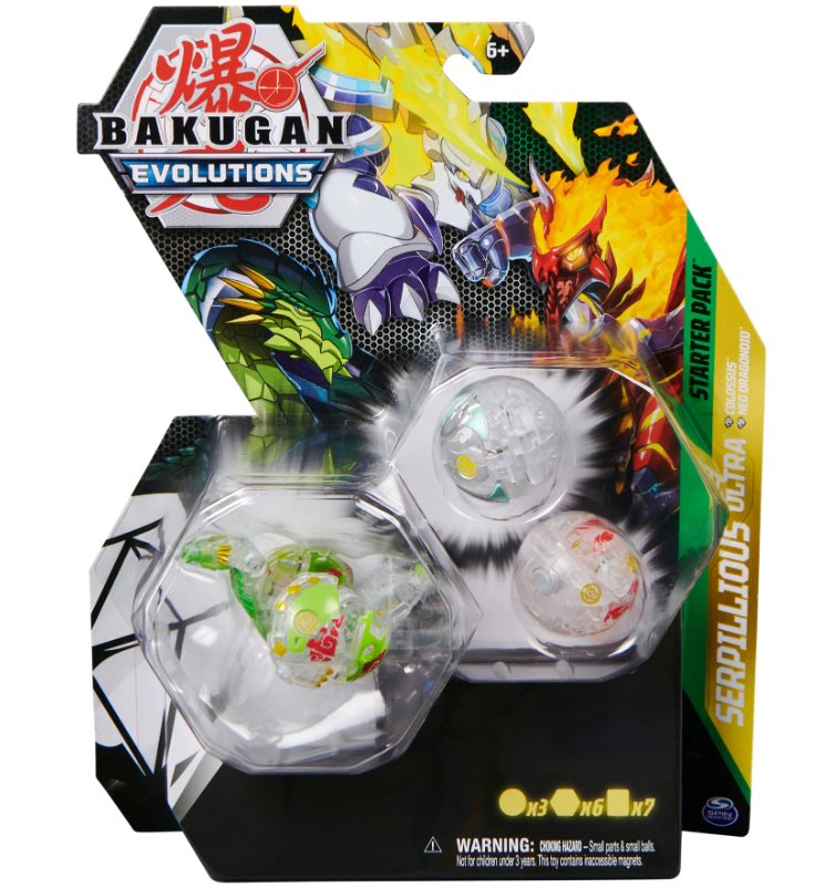 

Набор бакуганов Spin Master Bakugan Evolution Serpillious Ultra 29140289, 3 шт