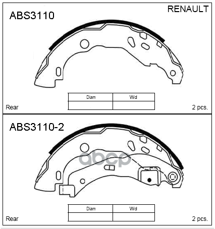 

Колодки Тормозные Барабанные Renault ALLIED NIPPON арт. ABS3110