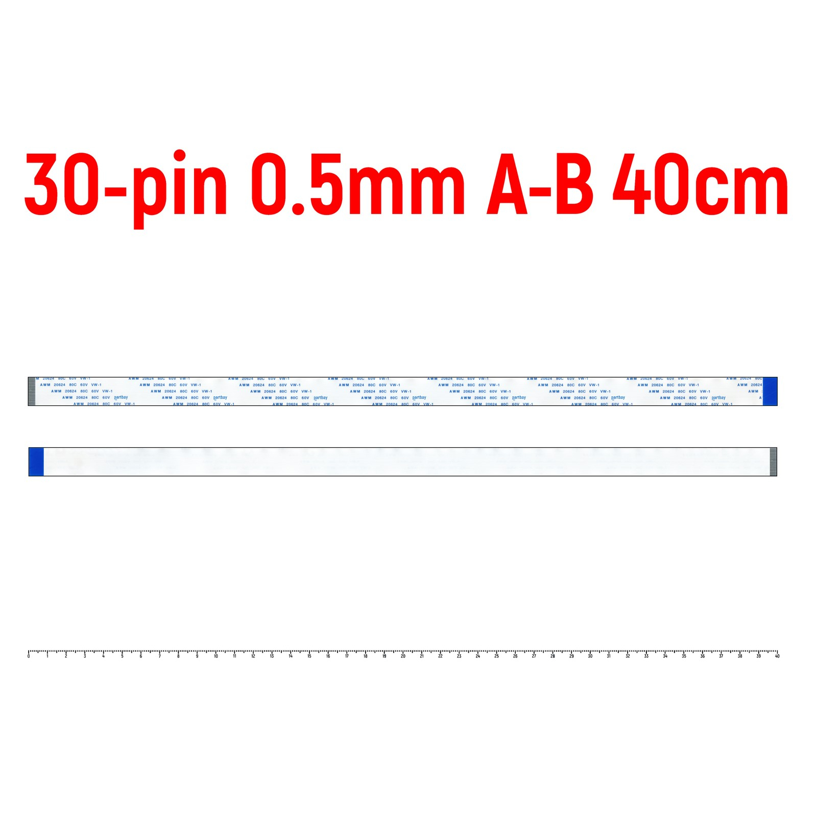 Шлейф FFC 30-pin Шаг 0.5mm Длина 40cm