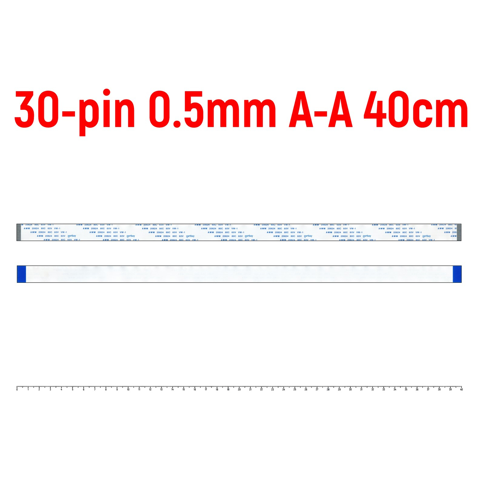 Шлейф FFC 30-pin Шаг 0.5mm Длина 40cm