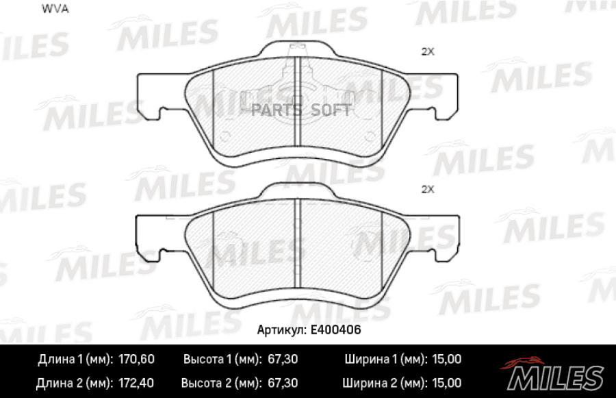 

Колодки Тормозные Ford Maverick/Mazda Tribute 2.4-3.0 04- Передние Lowmetallic Miles арт.