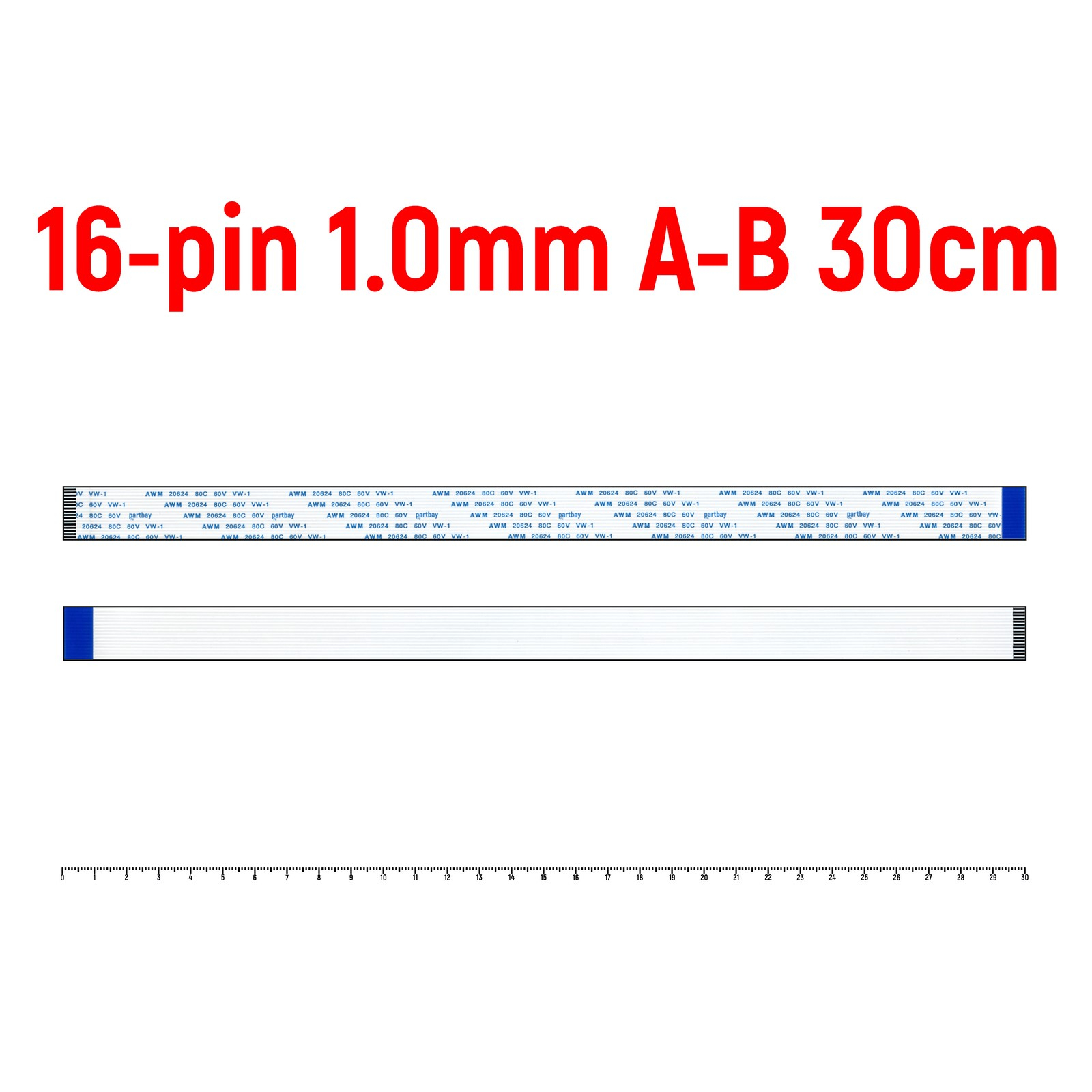 

Шлейф FFC 16-pin Шаг 1.0mm Длина 30cm