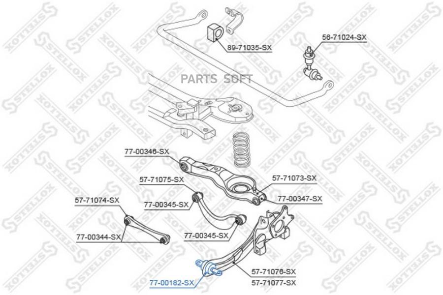 

STELLOX 77-00182-SX сайлентблок заднего рыч.пер. \ Ford Focus DA# 1.4-2.0/1.6-2.0TDCi 04 1