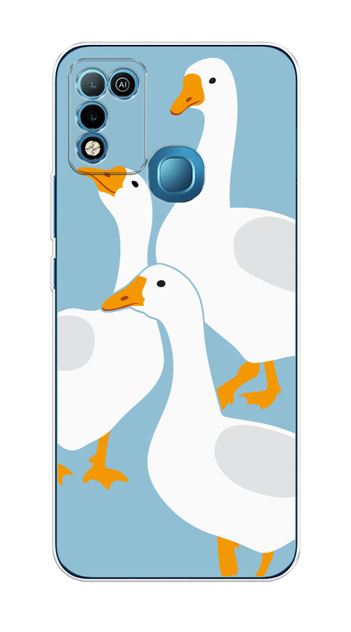 

Чехол на Infinix Hot 10 Play/Hot 11 Play "Гусиное трио", Голубой;белый;серый;желтый, 3100650-1