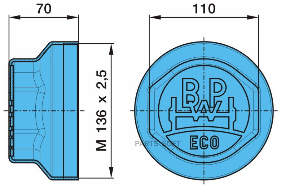 BPW 0321225330 03.212.25.33.0_крышка ступицы! (м) M136x2.5/SW110\BPW ECO 10-12t 1шт