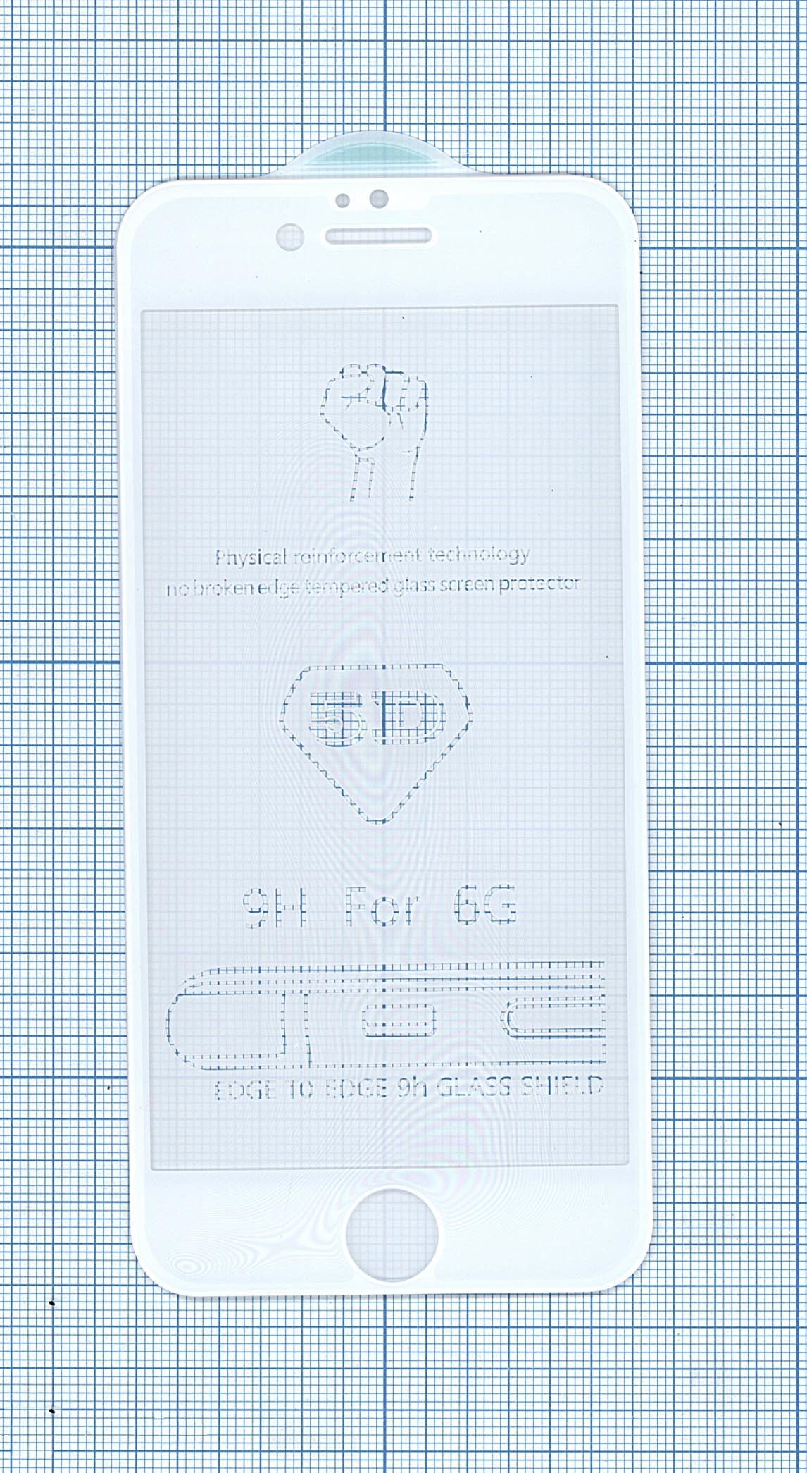 Защитное стекло 5D для Apple iPhone 6/6S белое