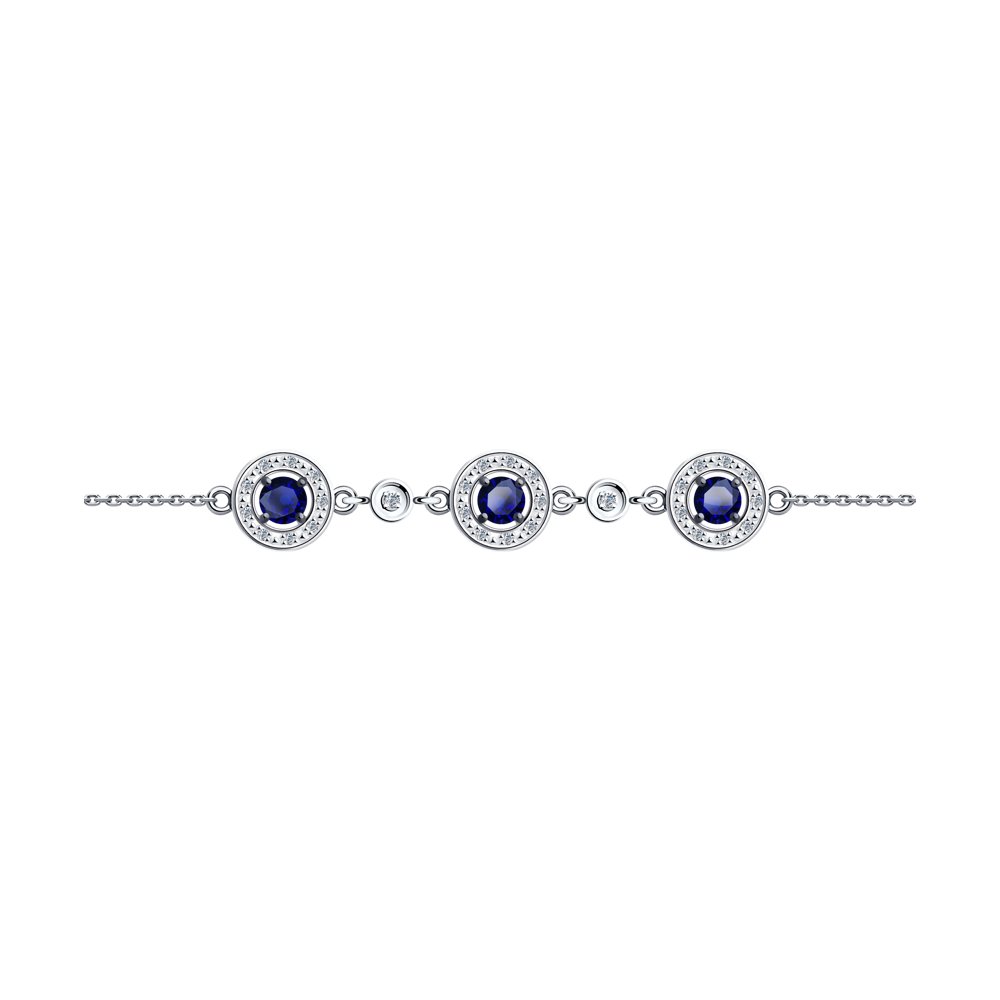 

Браслет из желтого золота с бриллиантом/сапфиром р.  SOKOLOV Diamonds 2050044, 2050044