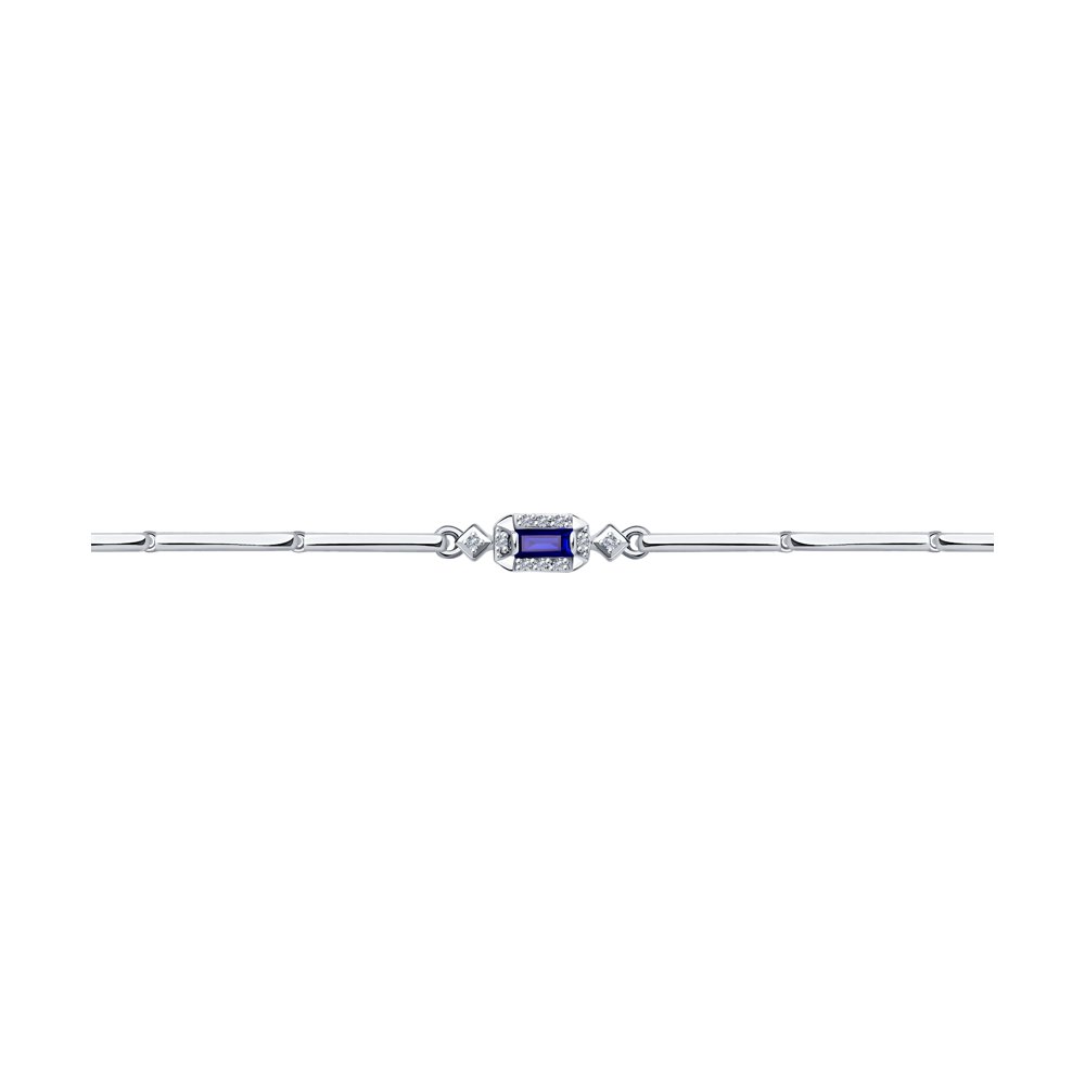 

Браслет из белого золота с бриллиантом/сапфиром р. 18 SOKOLOV Diamonds 2050057-3, 2050057-3